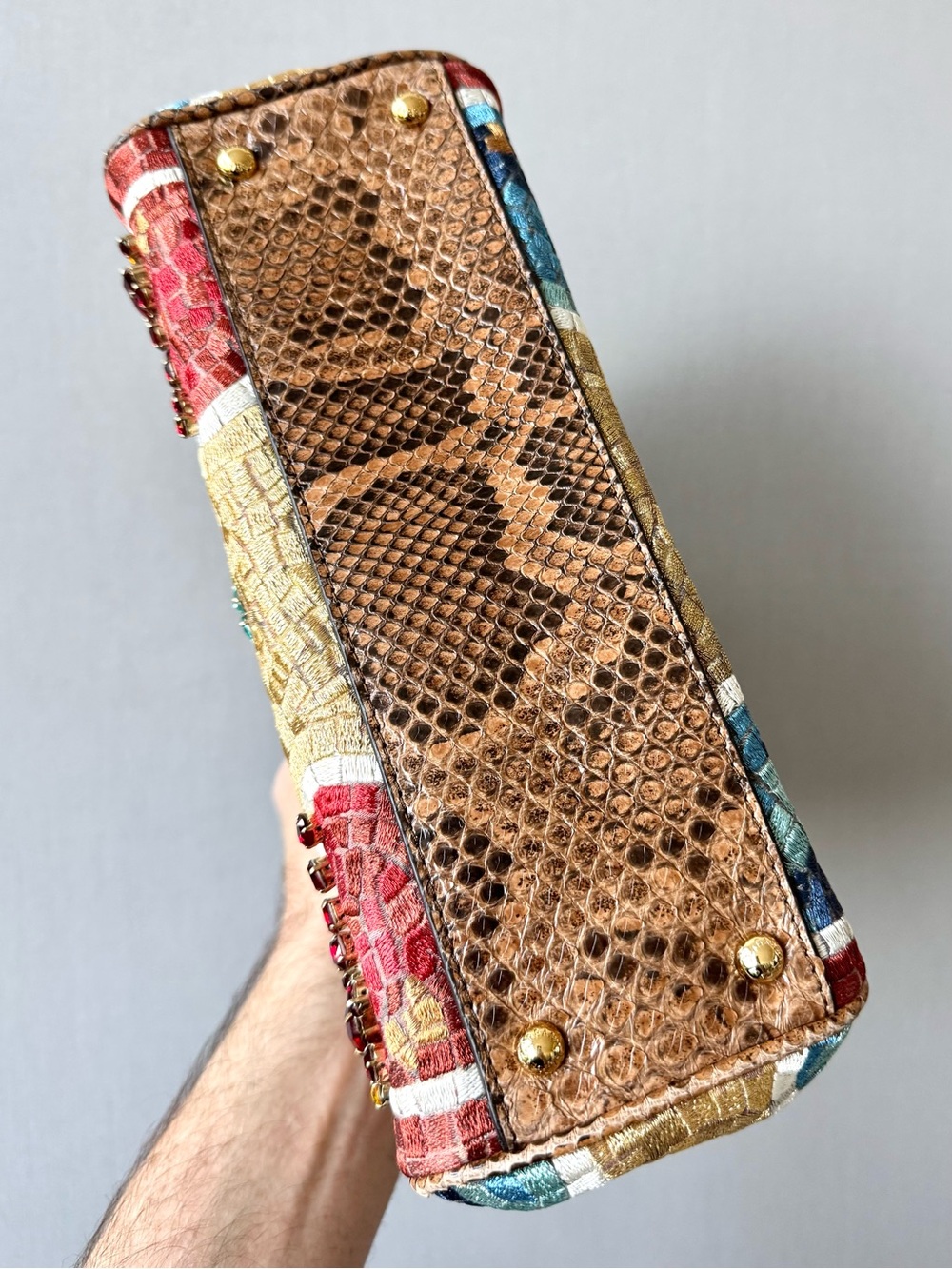 Dolce & Gabbana Opulently Embroidered Miss Sicily Bag with Python and Crystals - Picture 14 of 14